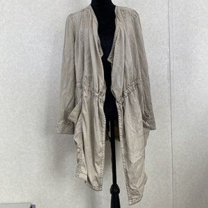 HEI HEI Anthropologie Khaki Colored OpenFront Lightweight Jacket/Coat Size Large